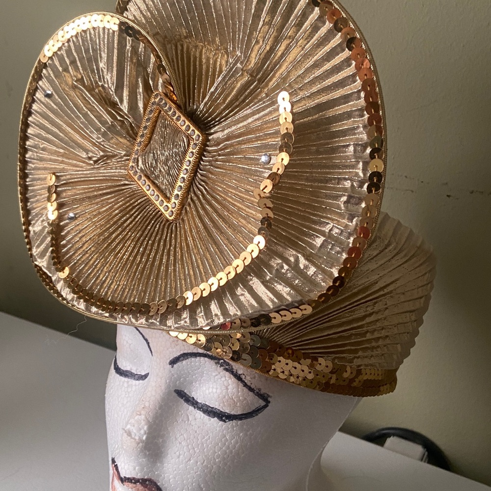 Beautiful Gold Lam’e Hat by Mr. Hi’s